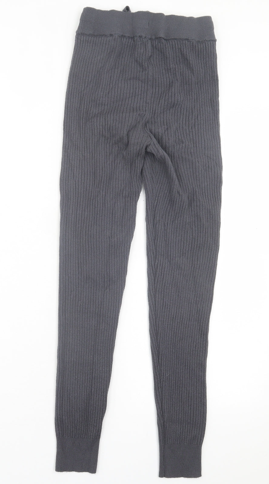 F&F Womens Green  Polyester Capri Trousers Size 8 L29 in Regular Tie - Ribbed fabric