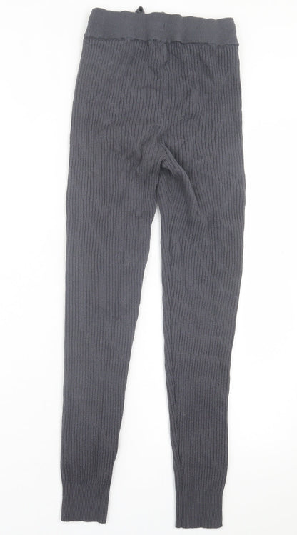 F&F Womens Green  Polyester Capri Trousers Size 8 L29 in Regular Tie - Ribbed fabric