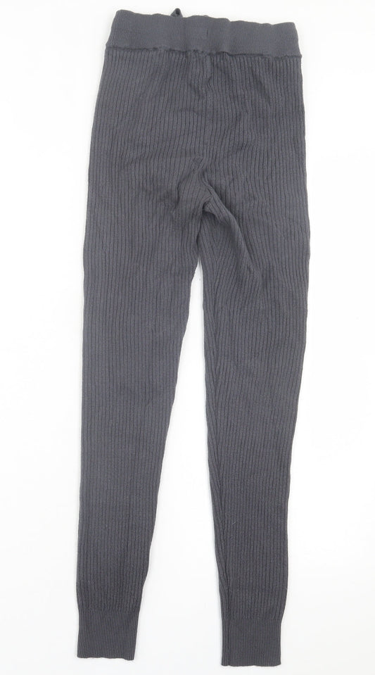 F&F Womens Green  Polyester Capri Trousers Size 8 L29 in Regular Tie - Ribbed fabric