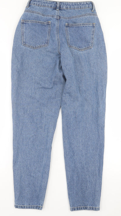 Missguided Womens Blue  Cotton Straight Jeans Size 6 L29 in Regular Button