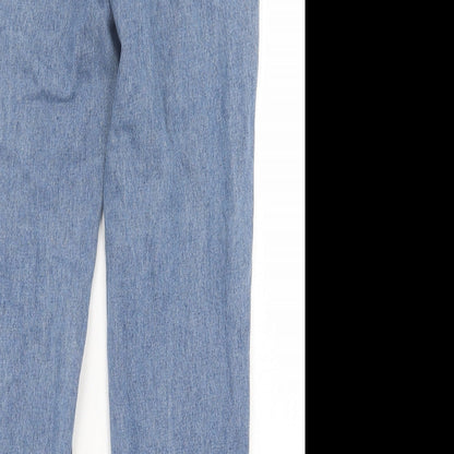 Missguided Womens Blue  Cotton Straight Jeans Size 6 L29 in Regular Button