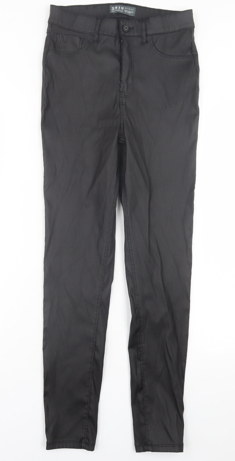 Denim & Co. Womens Black  Polyester Skinny Jeans Size 10 L28 in Regular Button