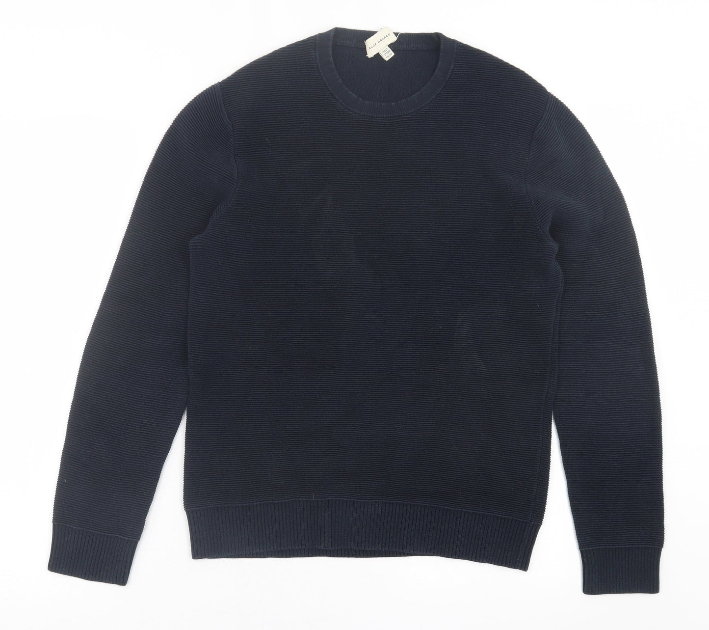 club manaco Mens Blue Crew Neck  Cotton Pullover Jumper Size XS