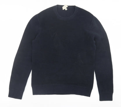 club manaco Mens Blue Crew Neck  Cotton Pullover Jumper Size XS