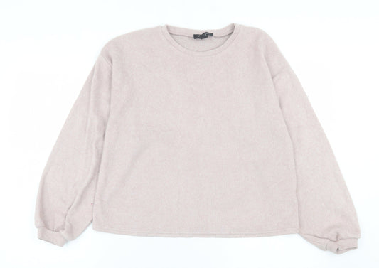 New Look Womens Pink Crew Neck  Polyester Pullover Jumper Size M