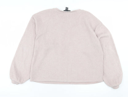 New Look Womens Pink Crew Neck  Polyester Pullover Jumper Size M