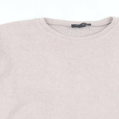New Look Womens Pink Crew Neck  Polyester Pullover Jumper Size M