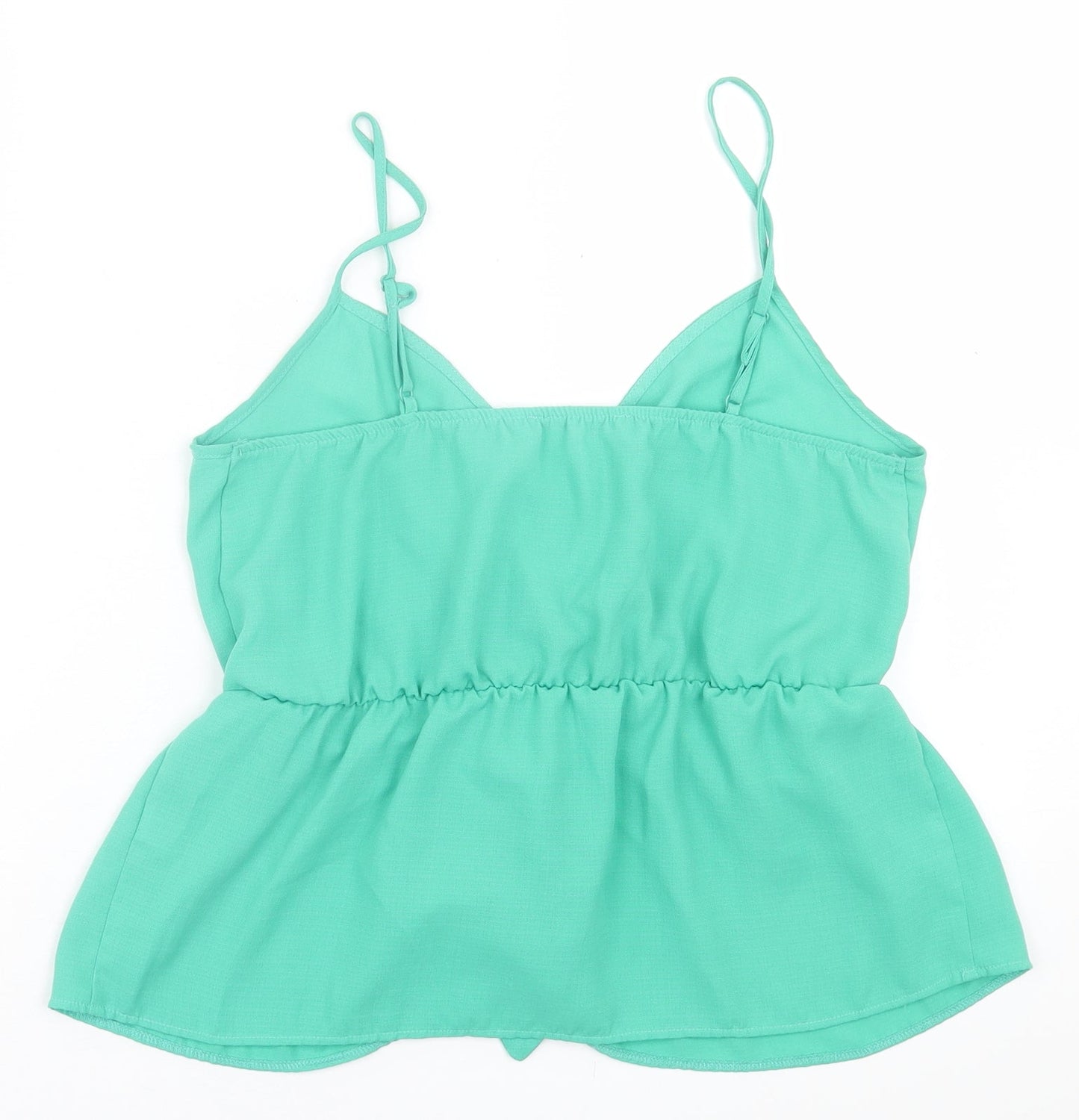 George Womens Green  Polyester Basic Tank Size 12 V-Neck