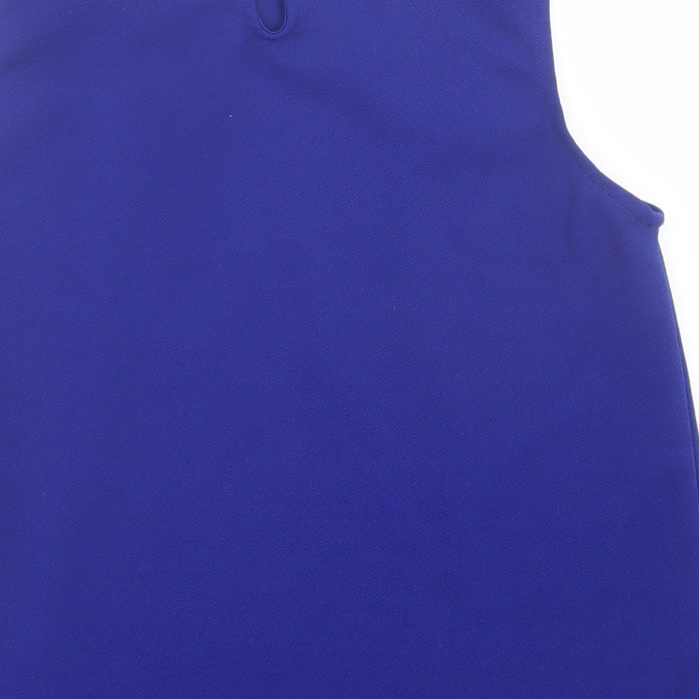 Papaya Womens Blue  Polyester Basic Tank Size 12 Crew Neck