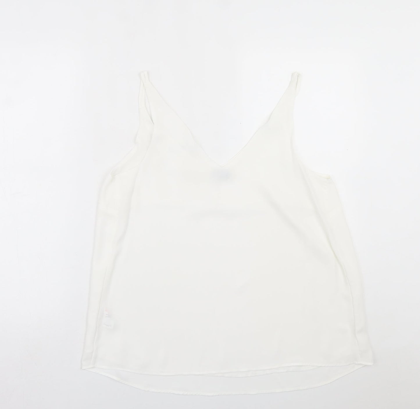 Papaya Womens White  Polyester Basic Tank Size 14 V-Neck