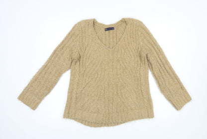 Womens UK Size M Marks and Spencer Beige Pullover Jumper
