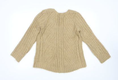 Womens UK Size M Marks and Spencer Beige Pullover Jumper
