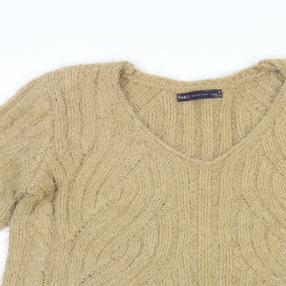 Womens UK Size M Marks and Spencer Beige Pullover Jumper