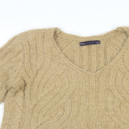 Womens UK Size M Marks and Spencer Beige Pullover Jumper
