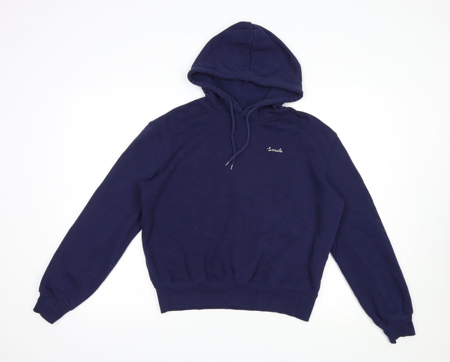 H&M Womens Blue  Cotton Pullover Hoodie Size XS  Pullover - Smile