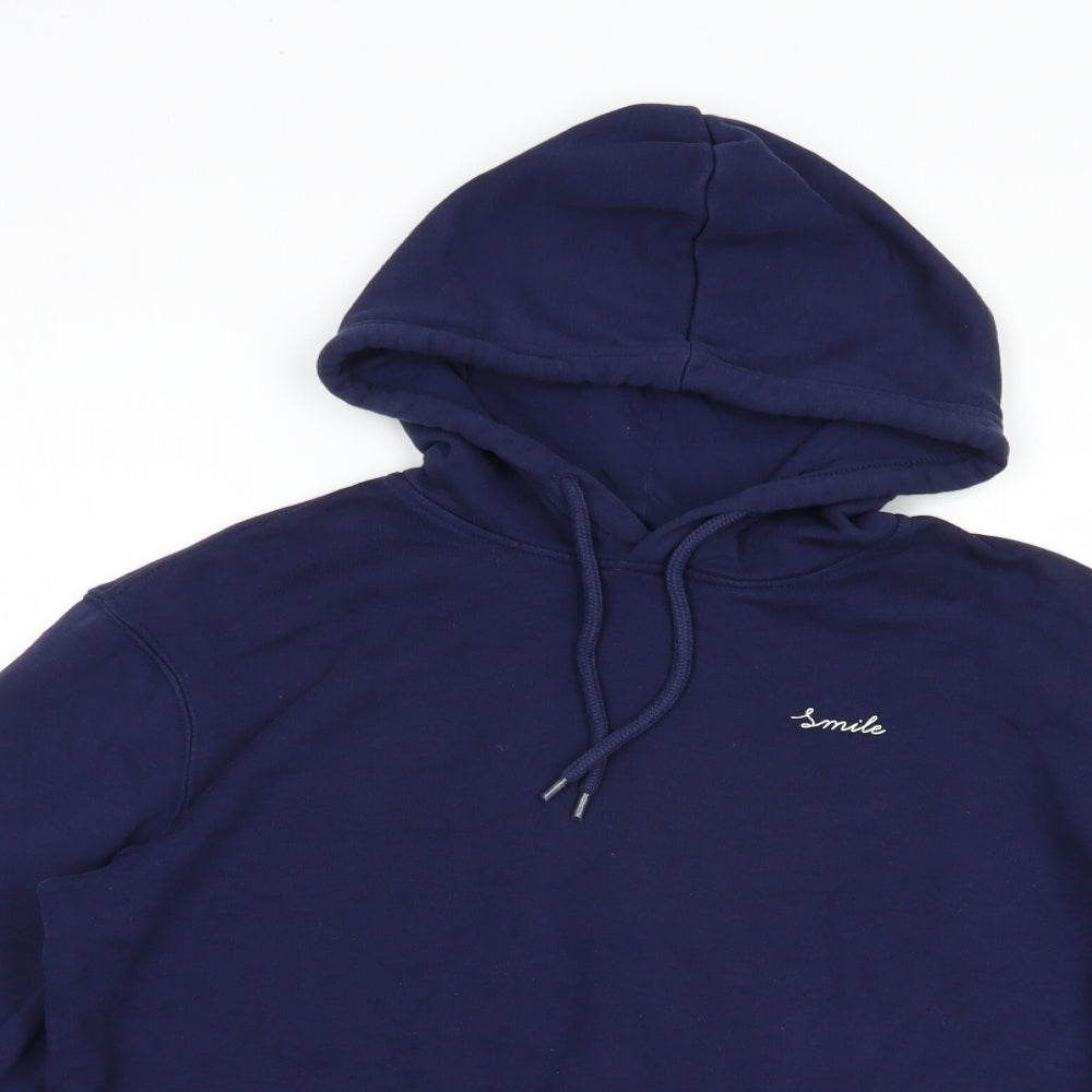 H&M Womens Blue  Cotton Pullover Hoodie Size XS  Pullover - Smile