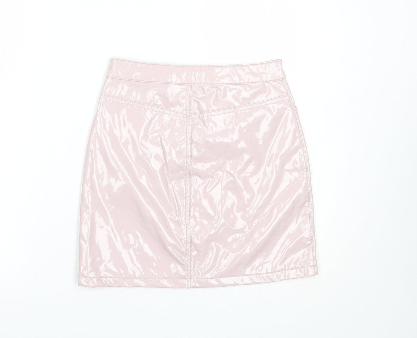 Denim Club Womens Pink  Polyurethane Mini Skirt Size 6   Lace Up