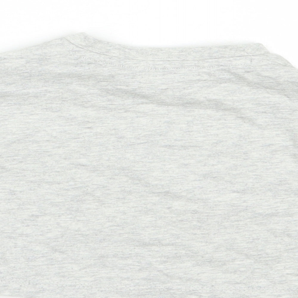 Mini Club Baby Grey  Cotton Pullover T-Shirt Size 0-3 Months Crew Neck Snap - Dino