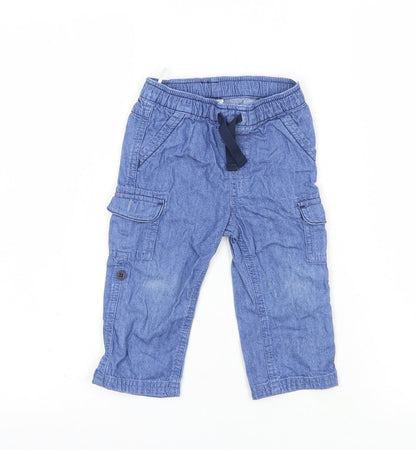 Baby Club Baby Blue  Cotton Jogger Jeans Size 12 Months  Drawstring