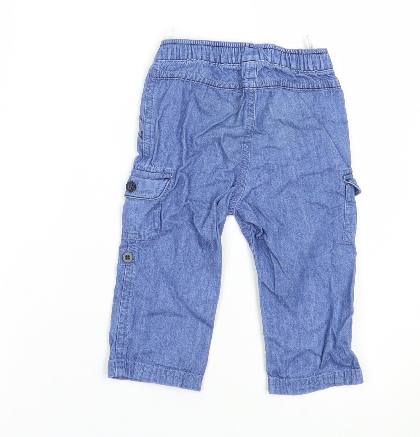 Baby Club Baby Blue  Cotton Jogger Jeans Size 12 Months  Drawstring