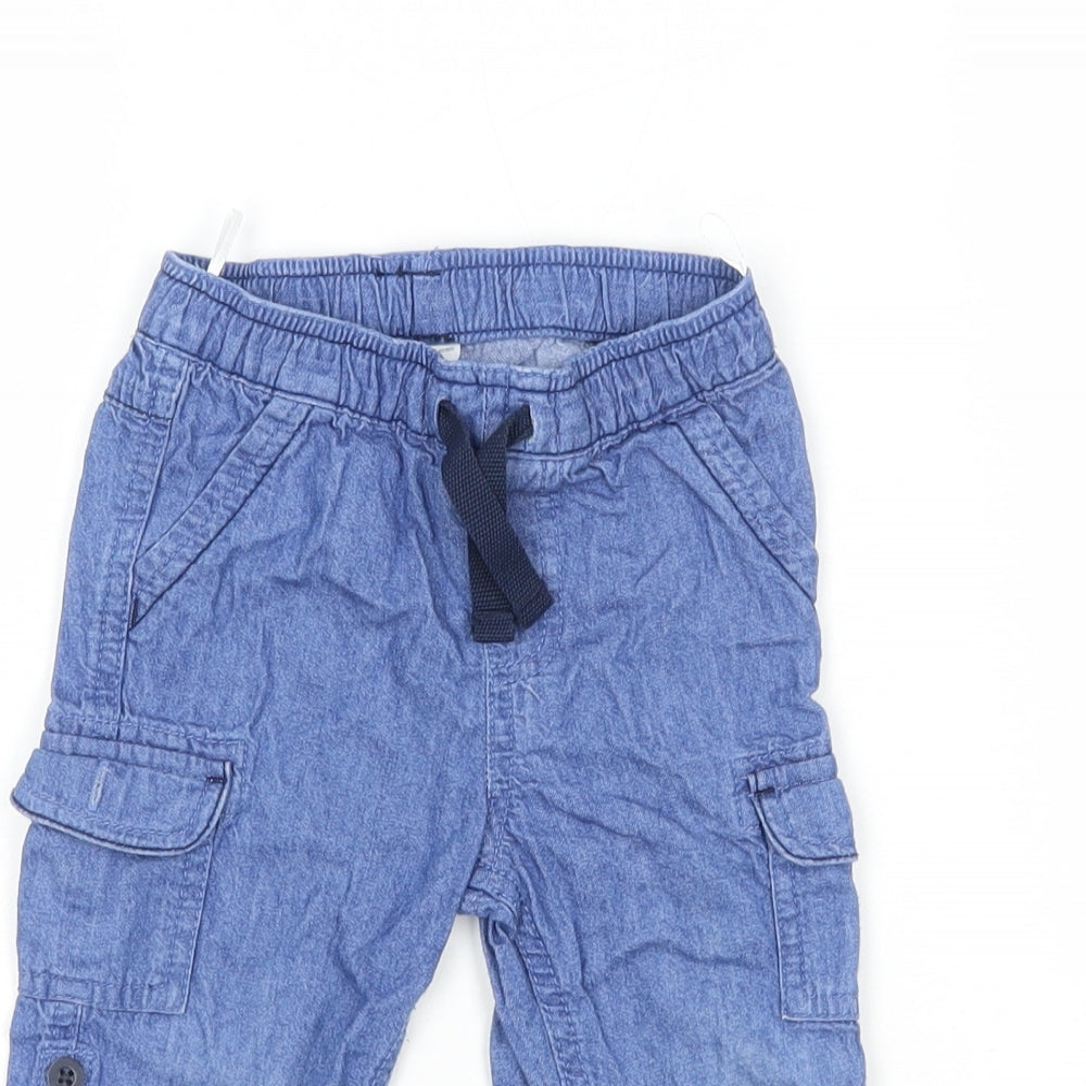 Baby Club Baby Blue  Cotton Jogger Jeans Size 12 Months  Drawstring
