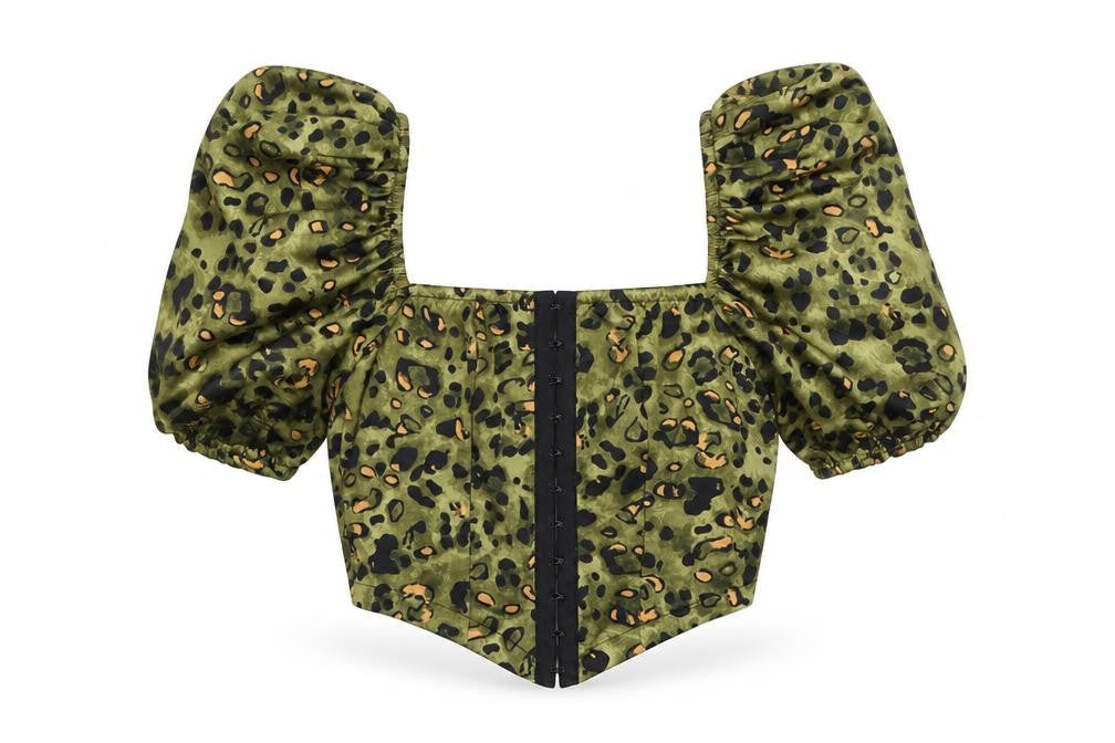 Womens UK Size 6 NaaNaa Green Cropped Blouse