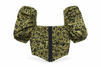 Womens UK Size 6 NaaNaa Green Cropped Blouse
