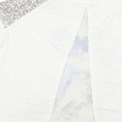Geisha Womens Grey  Polyester Basic Blouse Size M Boat Neck
