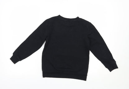 Very Girls Black  Cotton Pullover Sweatshirt Size 7 Years  Pullover - Christmas North Pole