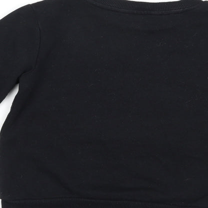 Very Girls Black  Cotton Pullover Sweatshirt Size 7 Years  Pullover - Christmas North Pole