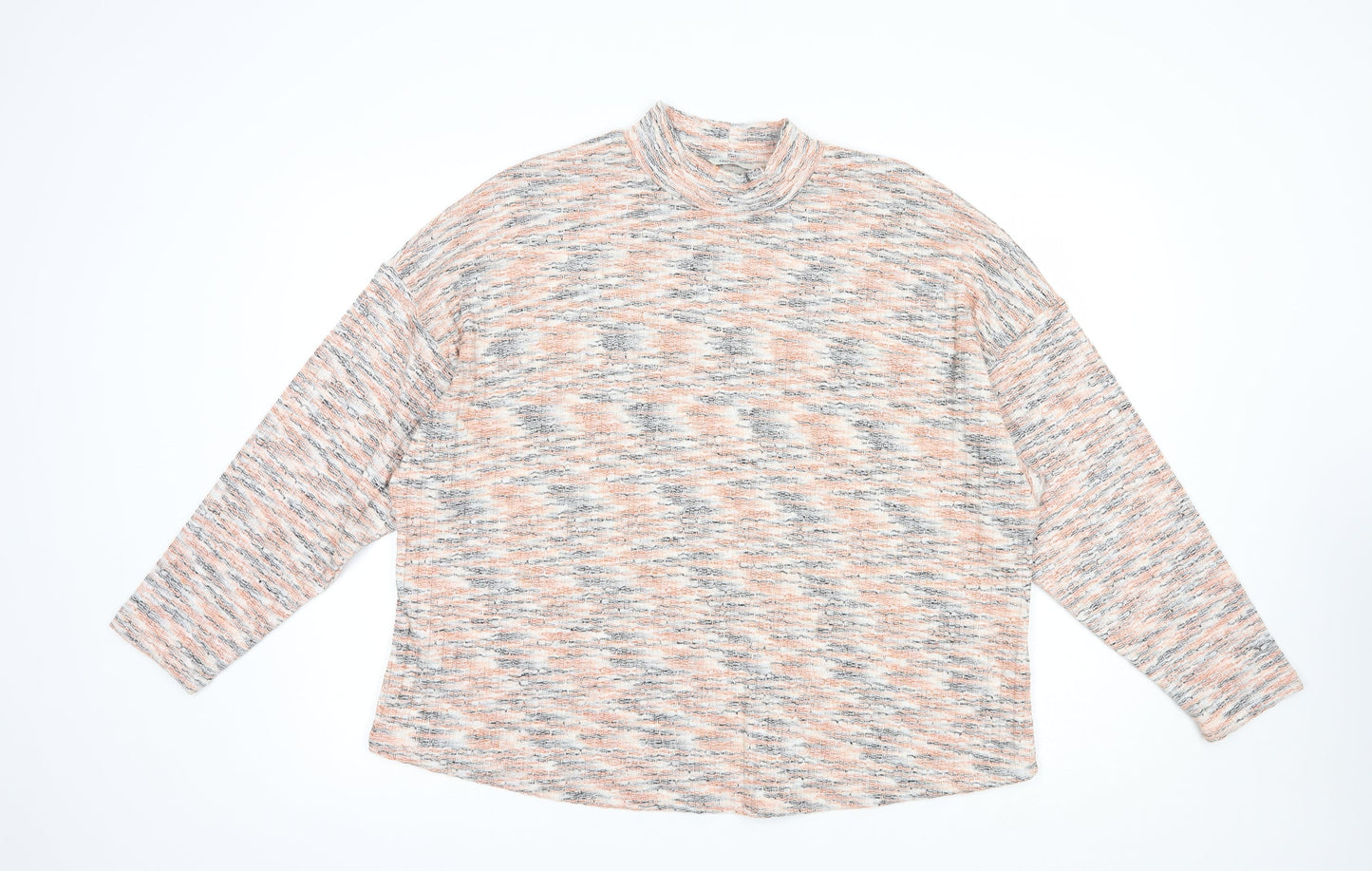 George Womens Orange Mock Neck  Polyester Pullover Jumper Size 18