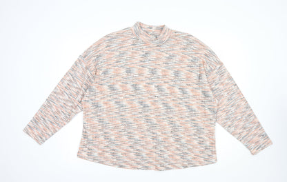 George Womens Orange Mock Neck  Polyester Pullover Jumper Size 18