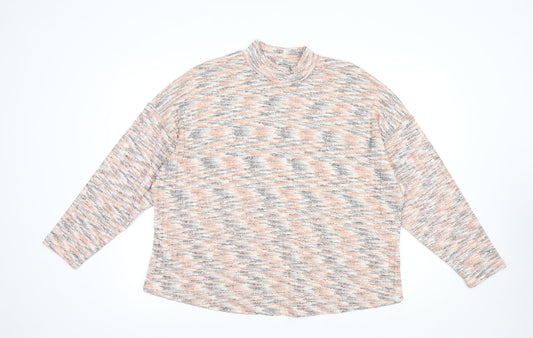 George Womens Orange Mock Neck  Polyester Pullover Jumper Size 18