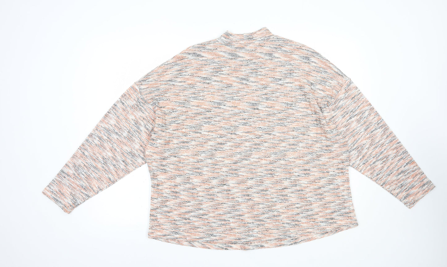 George Womens Orange Mock Neck  Polyester Pullover Jumper Size 18