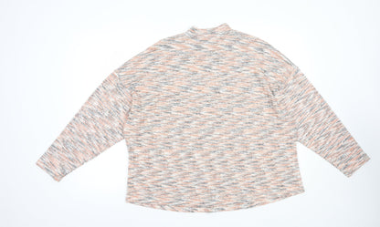 George Womens Orange Mock Neck  Polyester Pullover Jumper Size 18