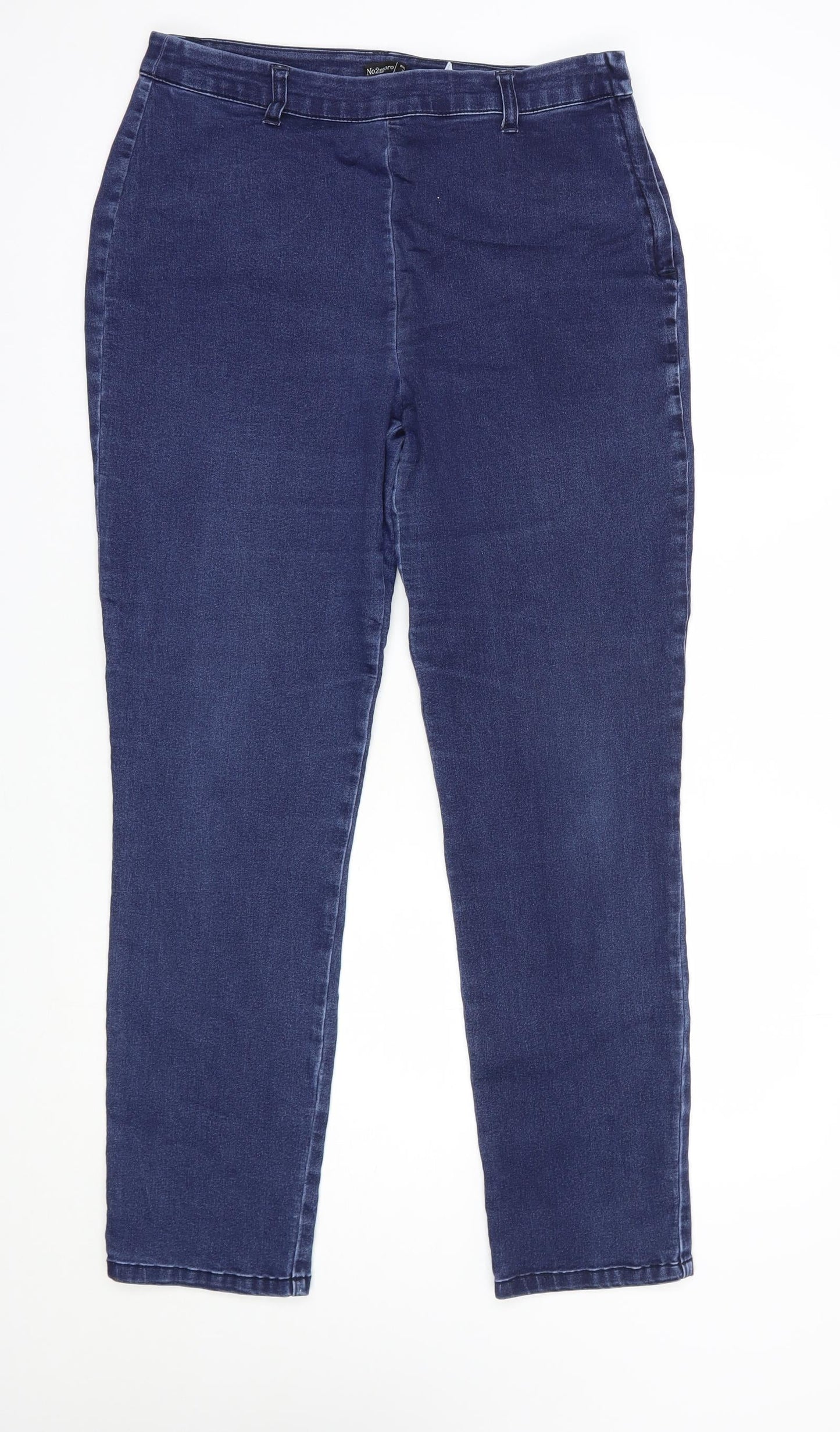 No2moro Womens Blue  Cotton Skinny Jeans Size 12 L29 in Regular Zip
