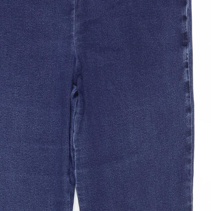 No2moro Womens Blue  Cotton Skinny Jeans Size 12 L29 in Regular Zip