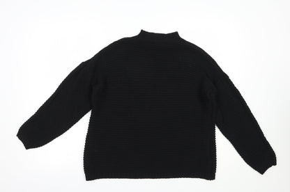 Missguided Womens Black Mock Neck  Acrylic Pullover Jumper Size 6