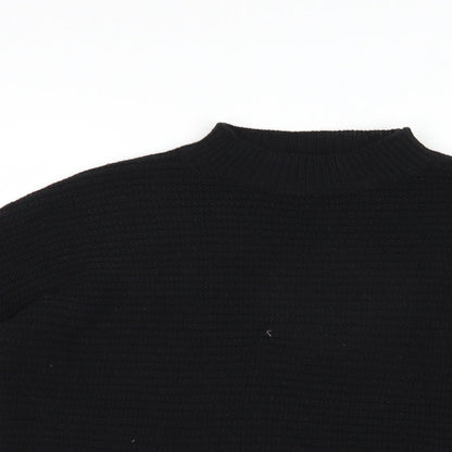 Missguided Womens Black Mock Neck  Acrylic Pullover Jumper Size 6