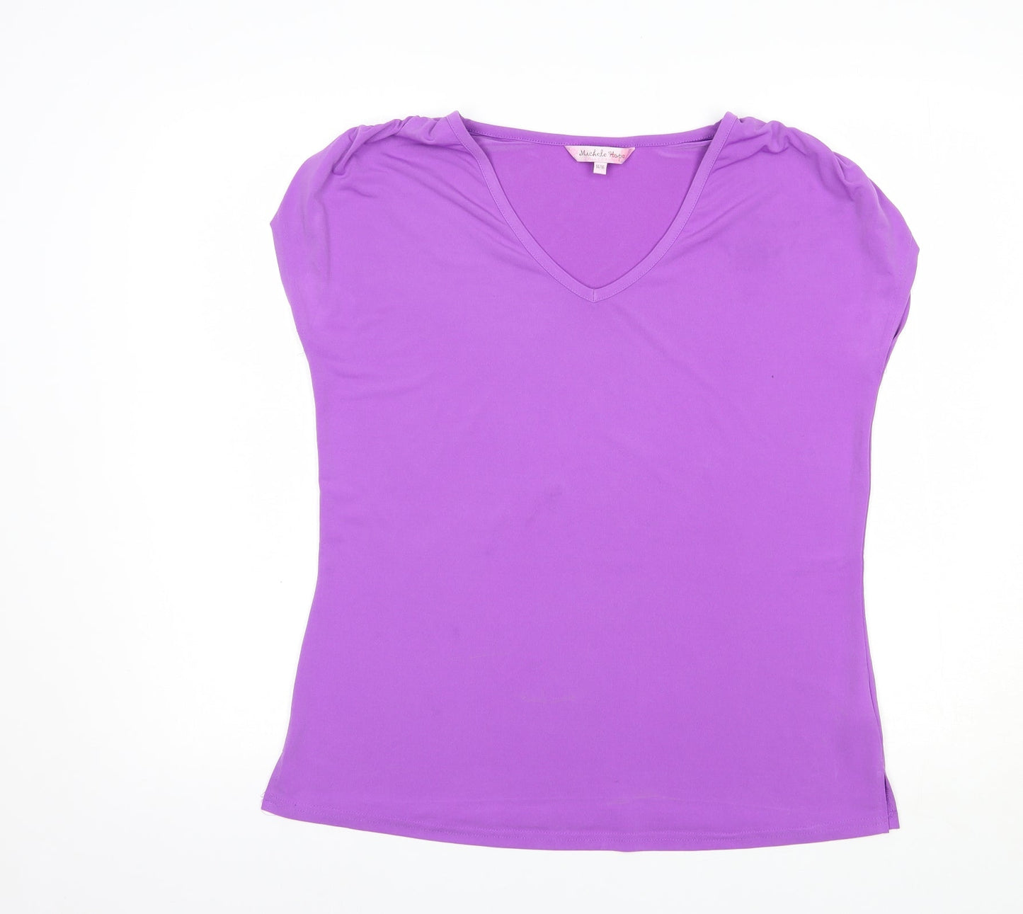 Womens UK Size 14 Michele Hope Purple Basic T-Shirt