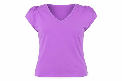 Womens UK Size 14 Michele Hope Purple Basic T-Shirt