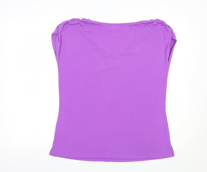 Womens UK Size 14 Michele Hope Purple Basic T-Shirt