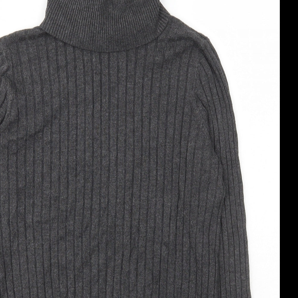 F&F Womens Green Roll Neck  Nylon Pullover Jumper Size 12