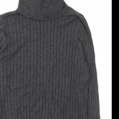 F&F Womens Green Roll Neck  Nylon Pullover Jumper Size 12