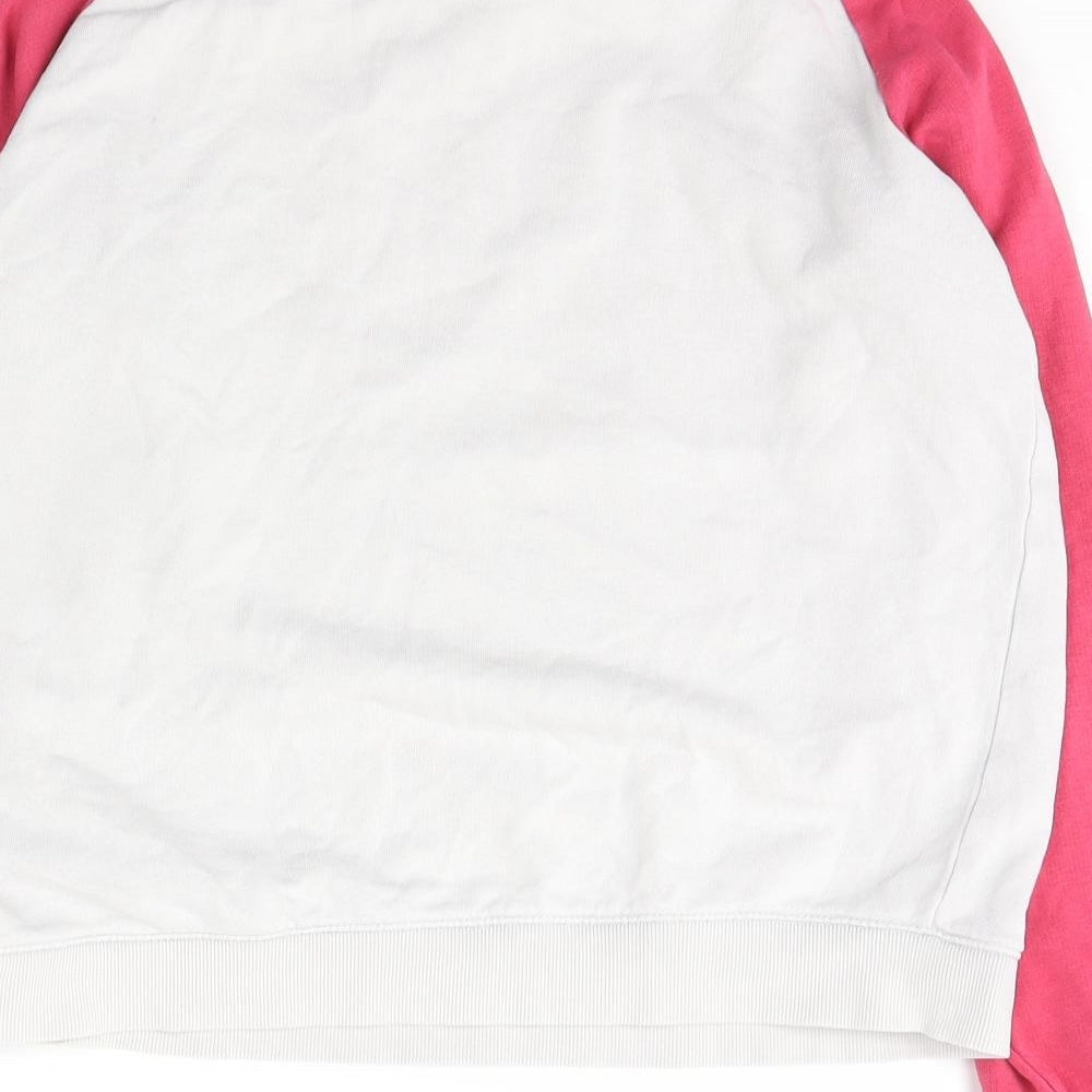 Marks and Spencer Girls Ivory Crew Neck  Cotton Pullover Jumper Size 13-14 Years  Pullover - happy