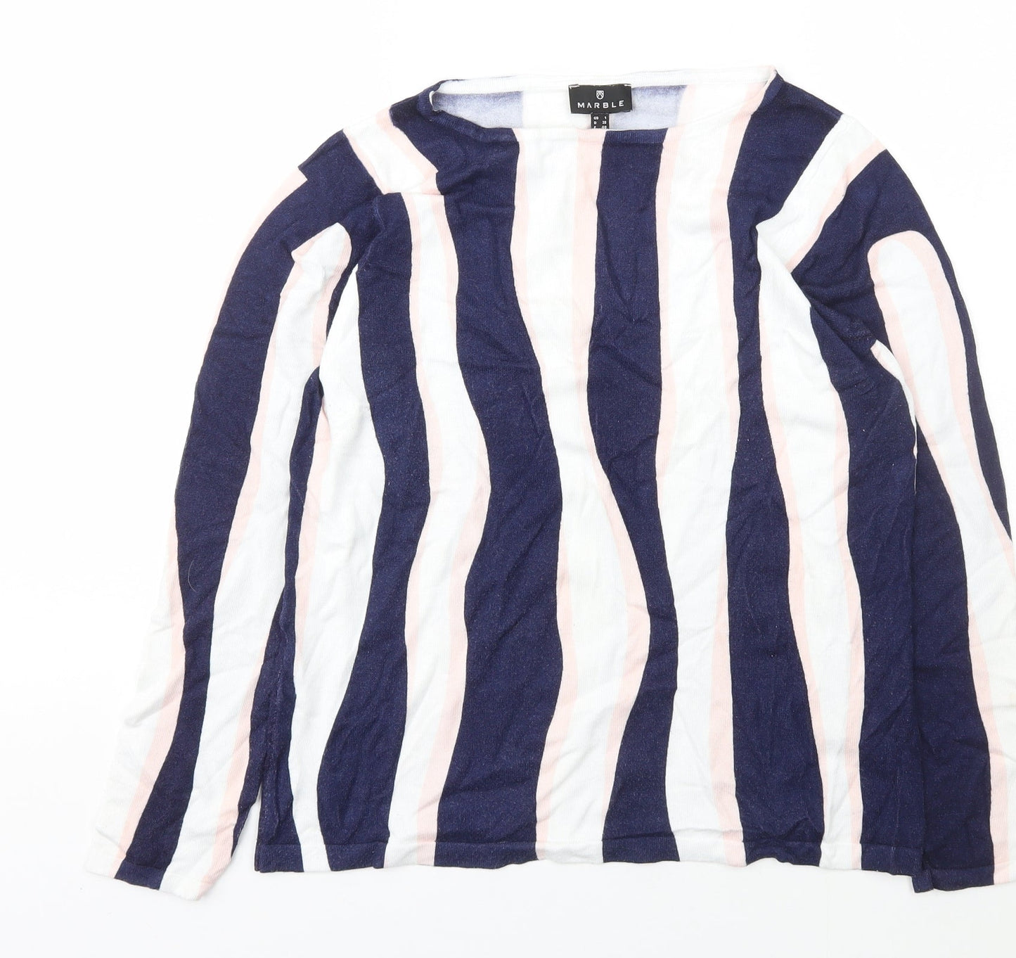 Womens UK Size 6 Marble Blue Pullover Jumper