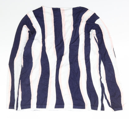 Womens UK Size 6 Marble Blue Pullover Jumper
