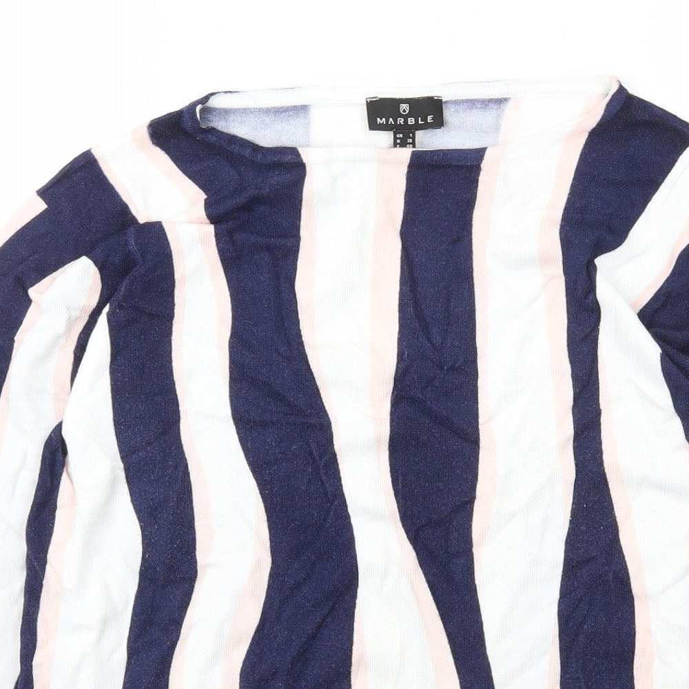 Womens UK Size 6 Marble Blue Pullover Jumper