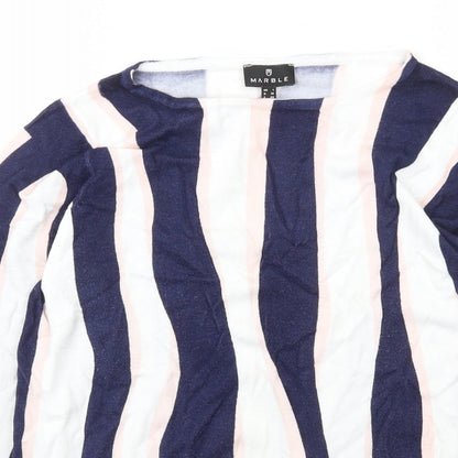Womens UK Size 6 Marble Blue Pullover Jumper