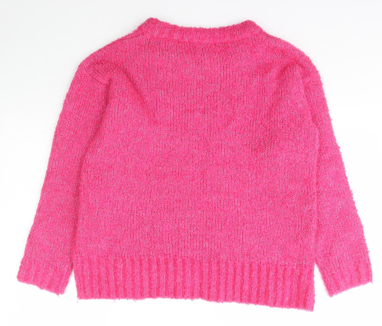George Womens Pink Boat Neck  Polyester Pullover Jumper Size S